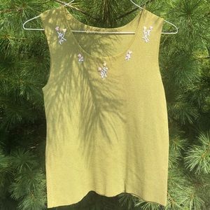 VTG Flower Embroidered Tank